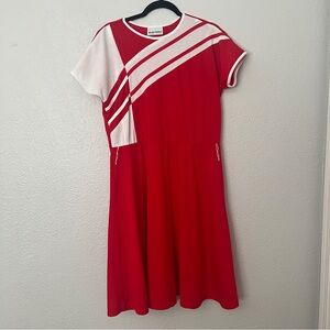 Vintage 1970s 1980s Colorblock Sportswear Tennis Sports Dress XL Volup